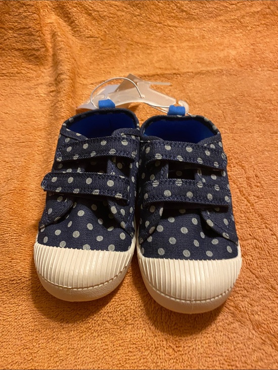 Cat & Jack Other - Cat & jack Navy Polka Dot Velcro Sneakers